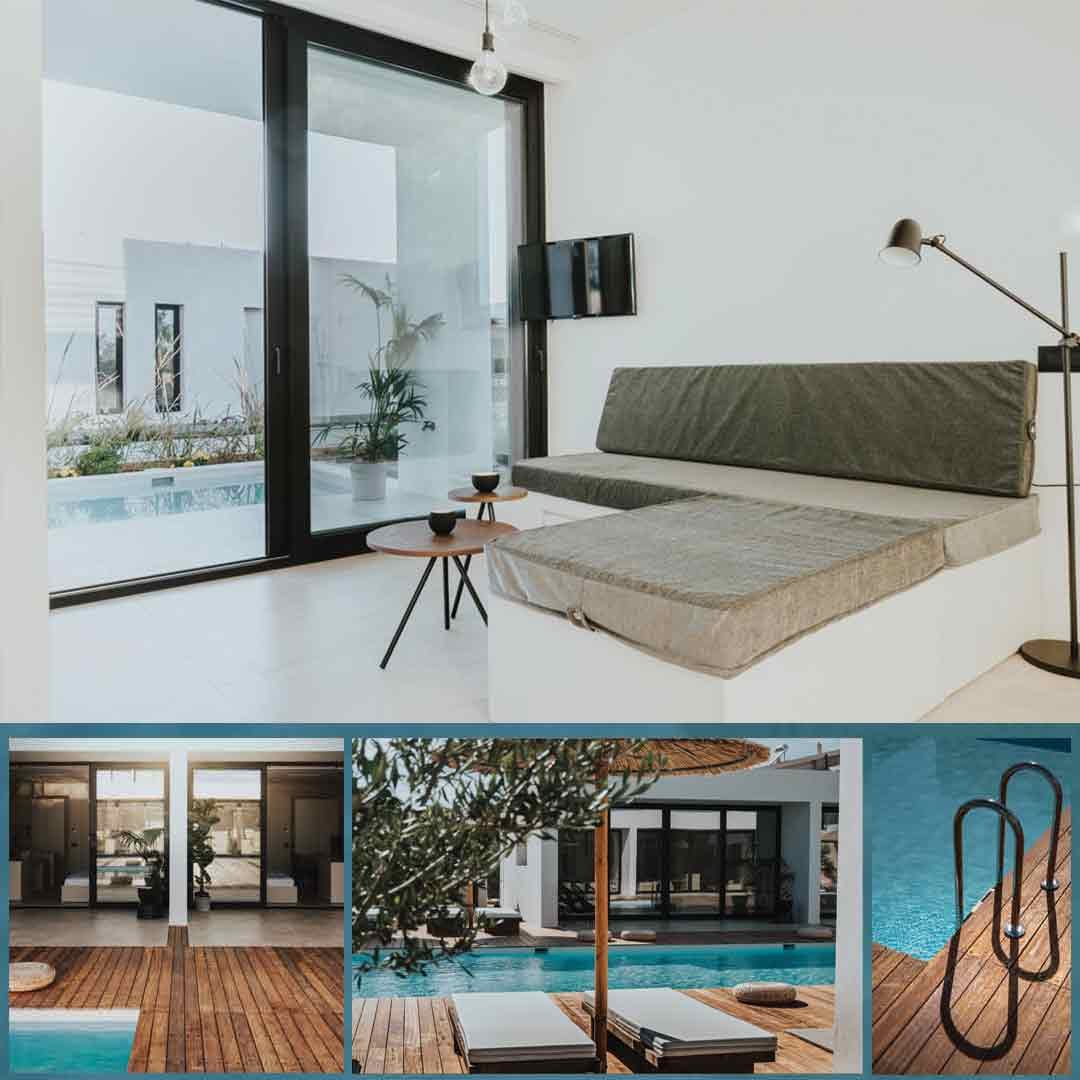 Minimal design suite with pool view at Hooga Hotel in Preveza, Greece – modern stay experience by TicketSeller