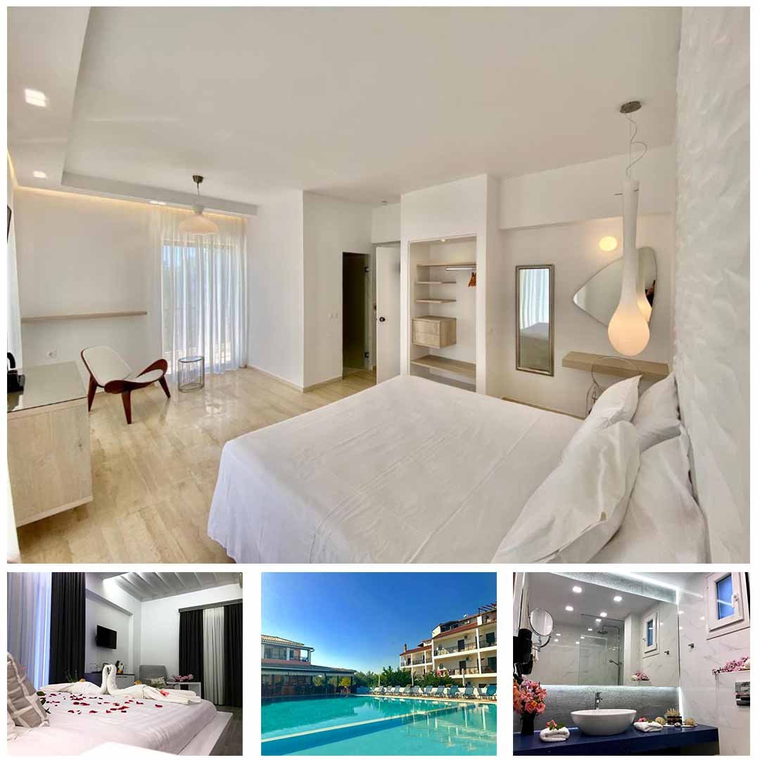 Modern hotel suite in Corfu, Greece – Ionian Suites by Bruskos, elegant design by TicketSeller